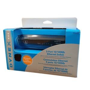 Dynex DXESW5 5 Port 10/100MB External‎ Switch New in Sealed Box Windows Vista